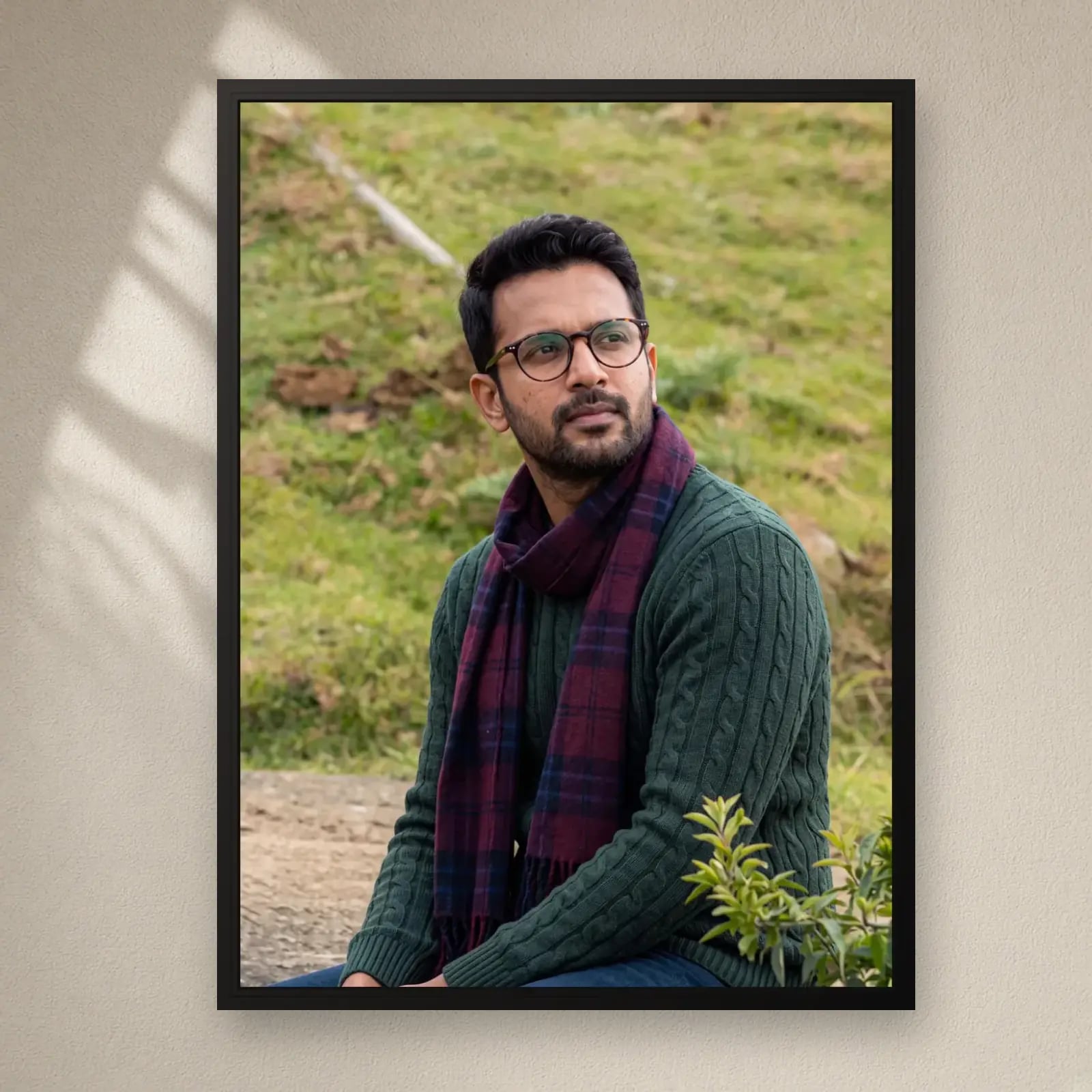 Full Photo Frame — Portrait on a plain wall