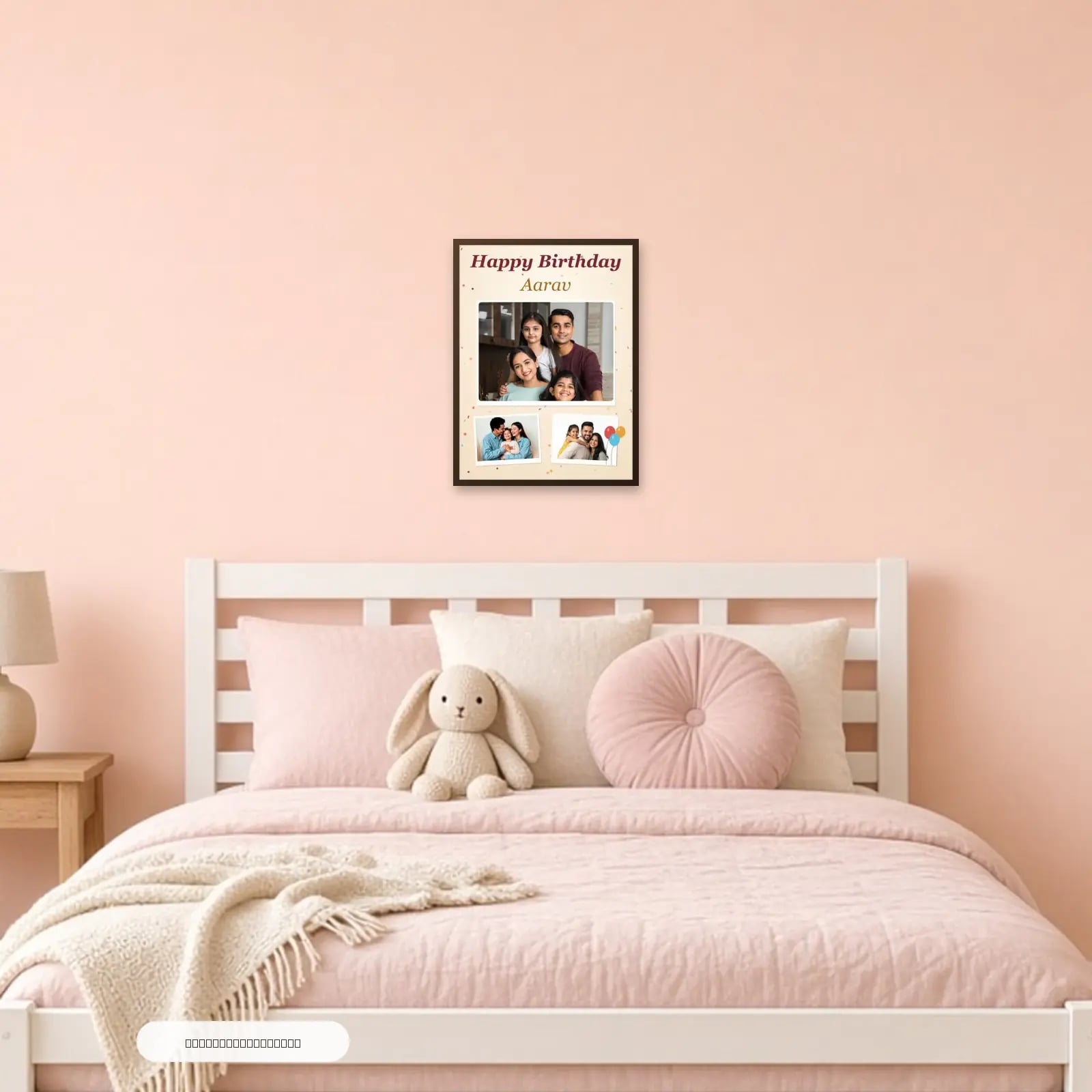 Happy Birthday Frame with Name in a kids room