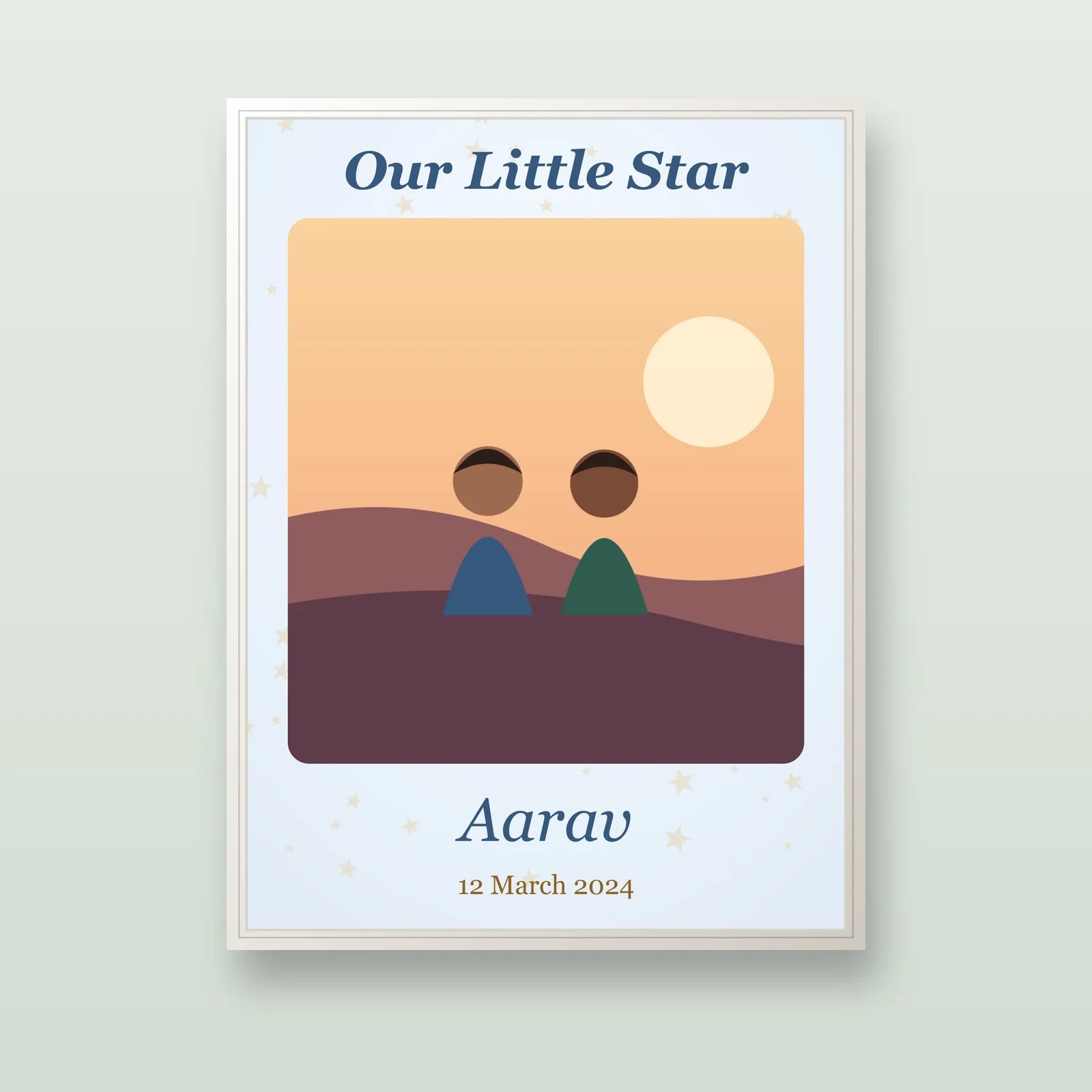 Baby Photo Frame with Name & Birth Date — alternate view