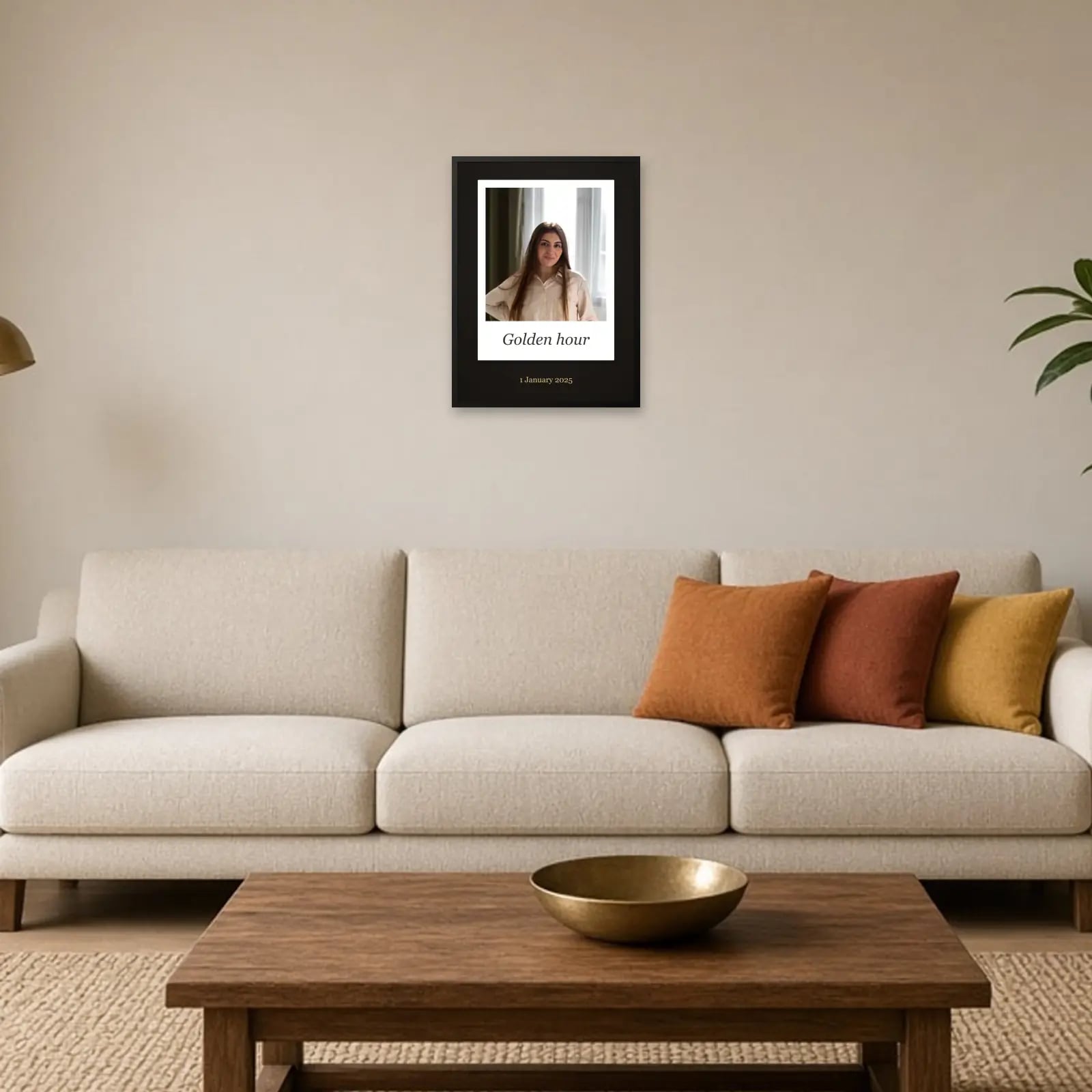 Gallery Card Photo Frame above a sofa